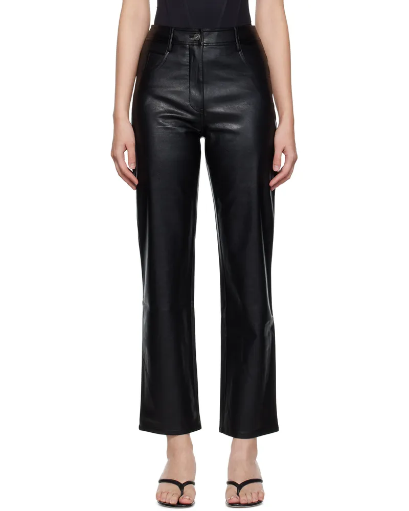 Miaou Black Junior Faux-Leather Pants Black