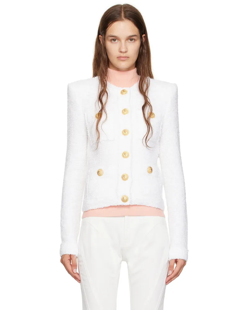 Balmain White Miami 4 Pocket Jacket 0fa