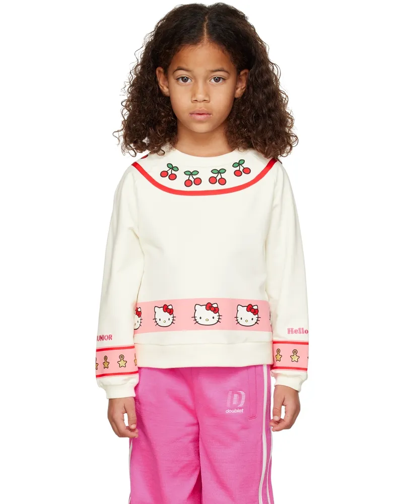 GCDS Kids White Hello Kitty Edition Sweatshirt Cloud