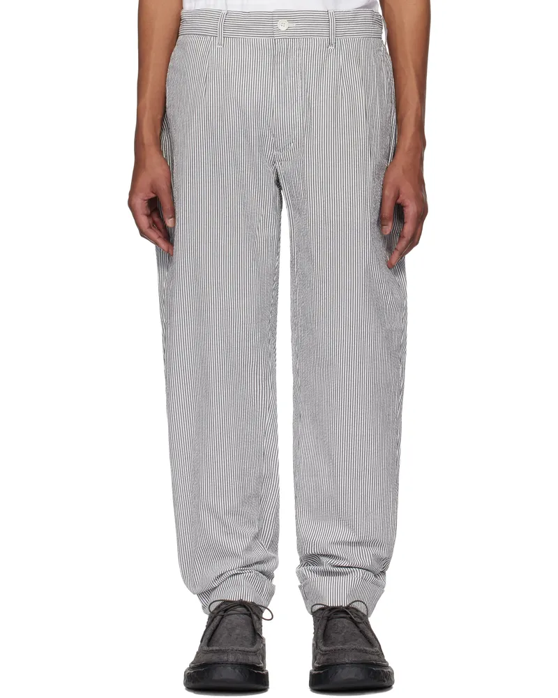 Engineered Garments Navy & White Andover Trousers Zt213