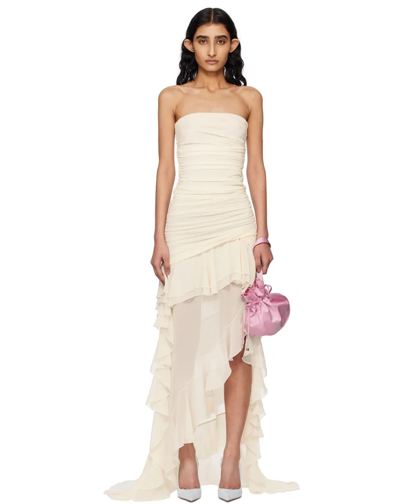 Blumarine Off-White Jersey Bustier Maxi Dress N0108