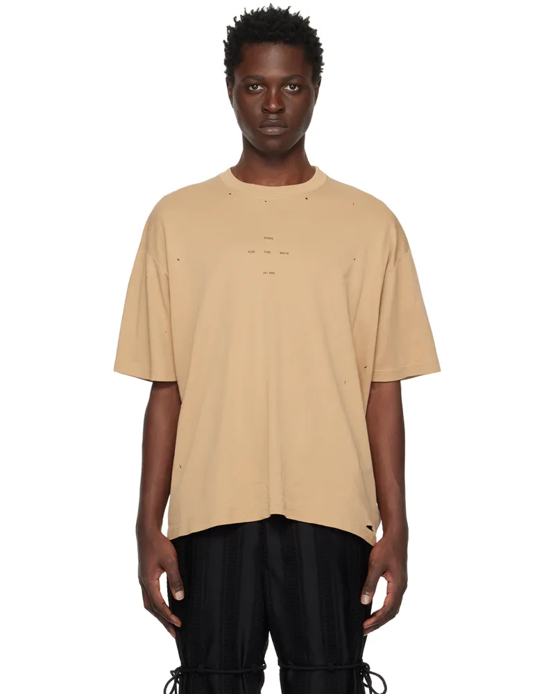 Song For The Mute Tan Oversized T-Shirt Tan