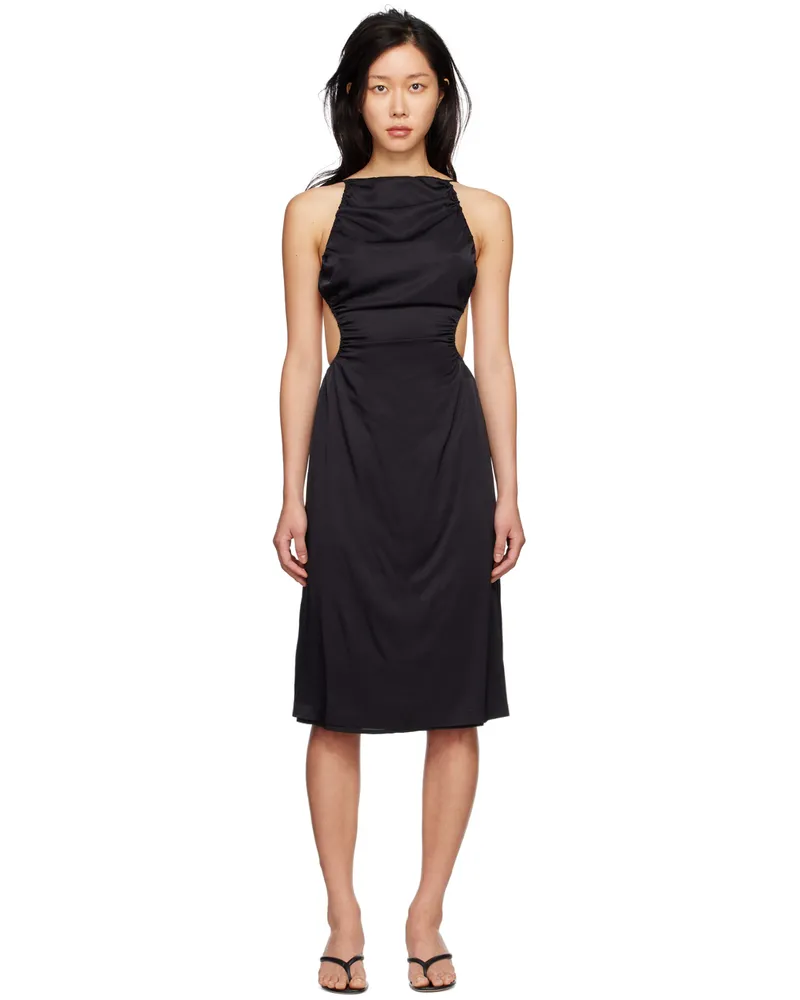 THIRD FORM Black Drawn Out Midi Dress Black