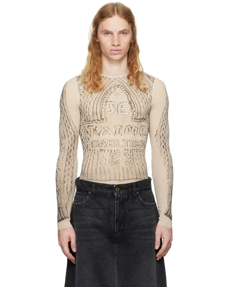 Jean Paul Gaultier Beige 'The Je T'aime' T-shirt 6900-lightbeige