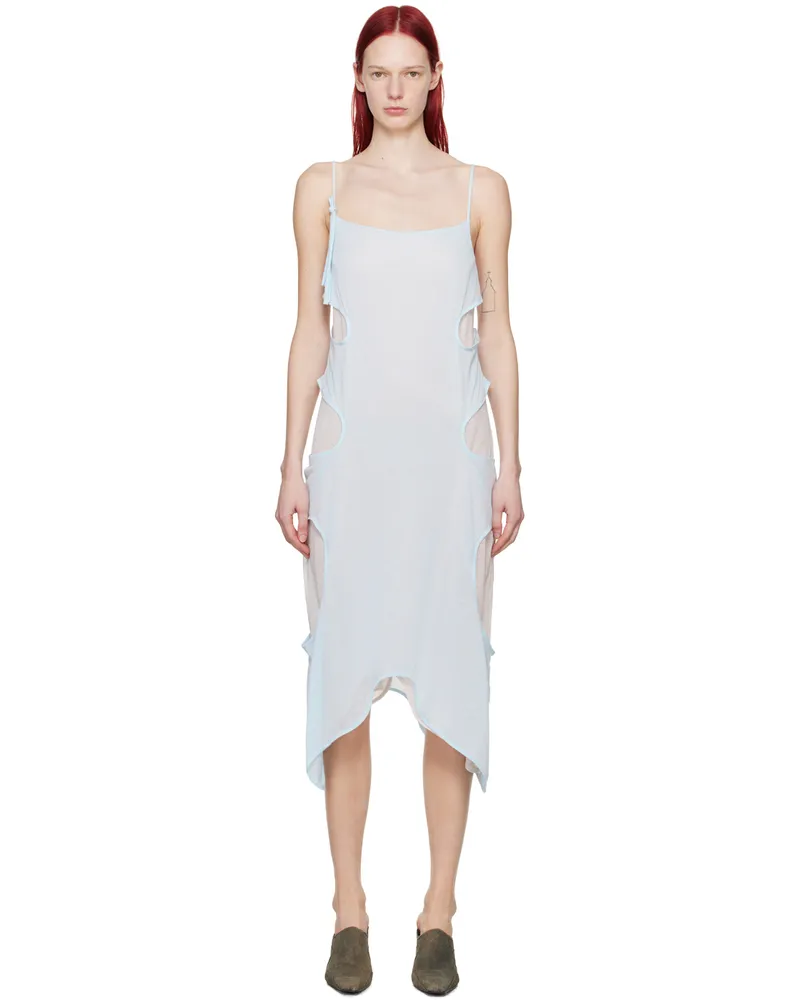 Eckhaus Latta Blue & White Perdita Midi Dress Waterfall