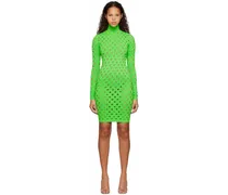 Green Perforated Minidress
