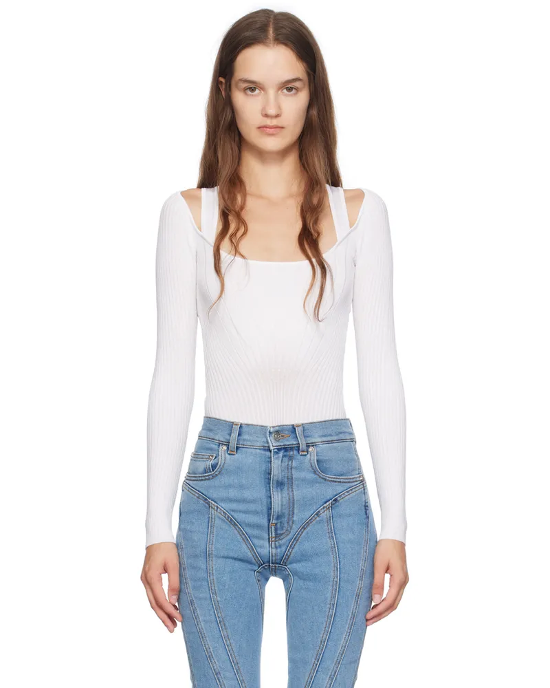 Thierry Mugler Off-White Sculpting Bodysuit 1003
