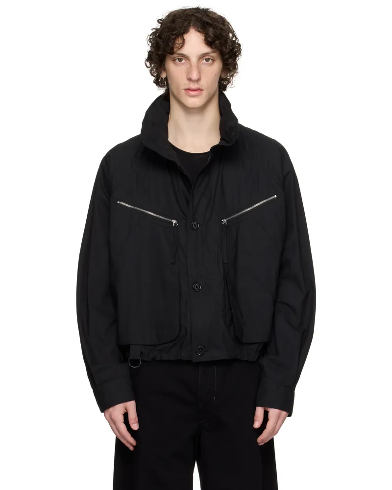 Christophe Lemaire Black Parachute Jacket Bk999