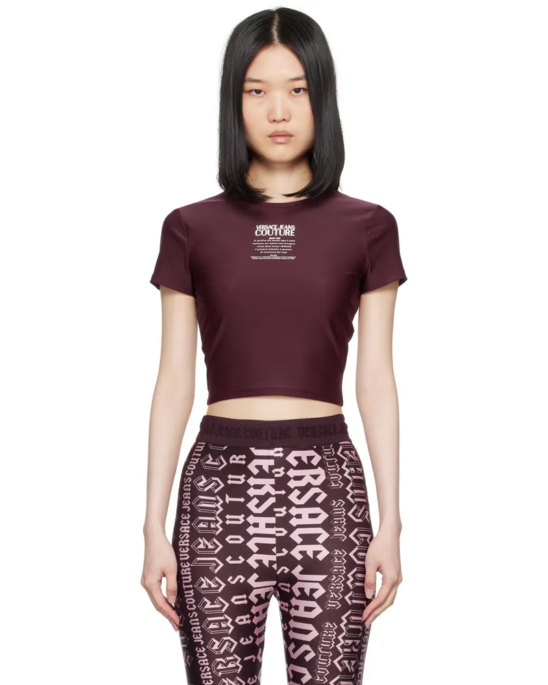 Versace Jeans Burgundy Warranty Logo T-Shirt E363