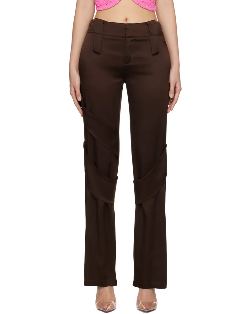 Blumarine Brown Spiral Trousers N0541