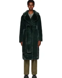 Proenza Schouler Green White Label Belted Faux-Fur Coat Pine