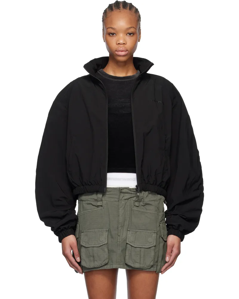 Alexander Wang Black Ruched Track Jacket Black