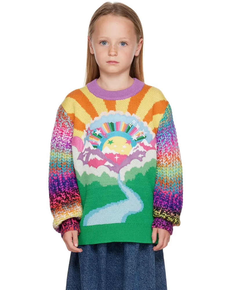 Stella McCartney Kids Multicolor Embroidered Rainbow Sweater 999