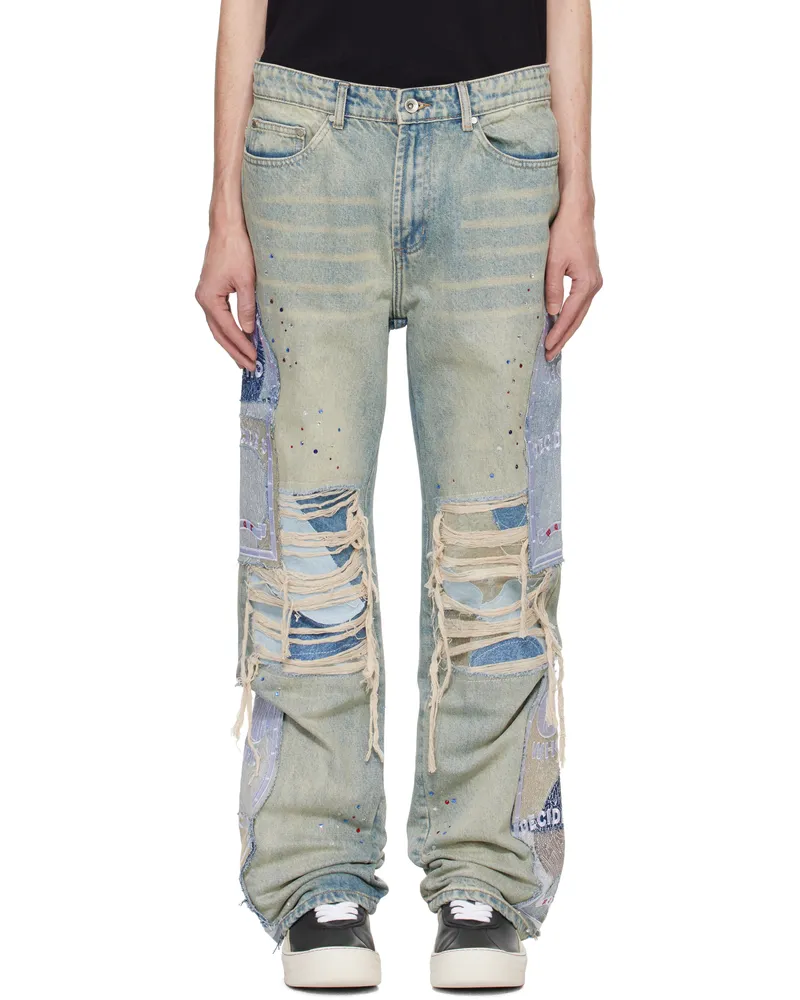 WHO DECIDES WAR Blue Blown Jeans Sky