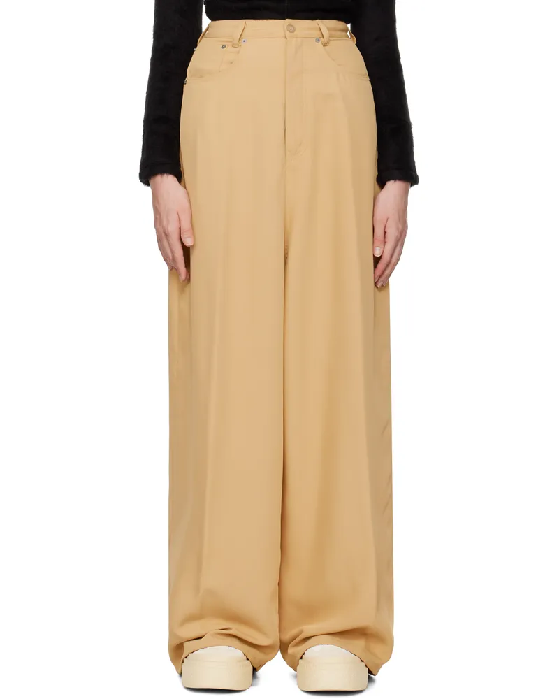 Maison Margiela Yellow Fluid Viscose Twill 5 Pocket Trousers 113