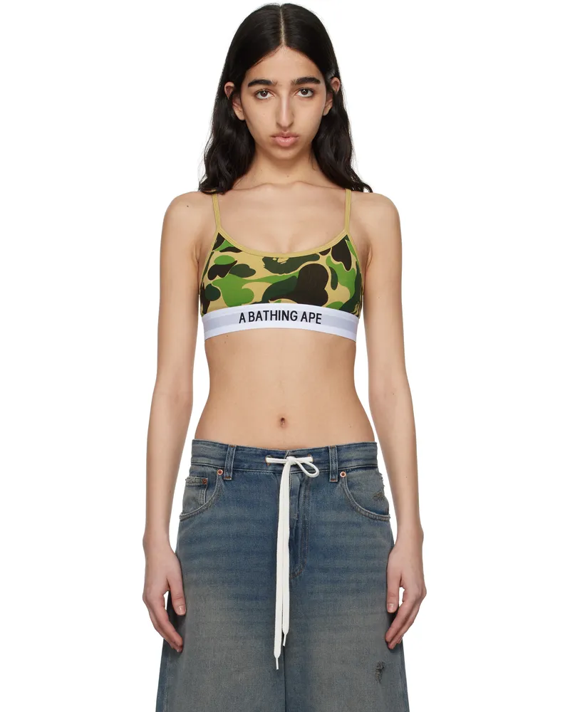 BAPE Khaki ABC Camo Sport Bra Green