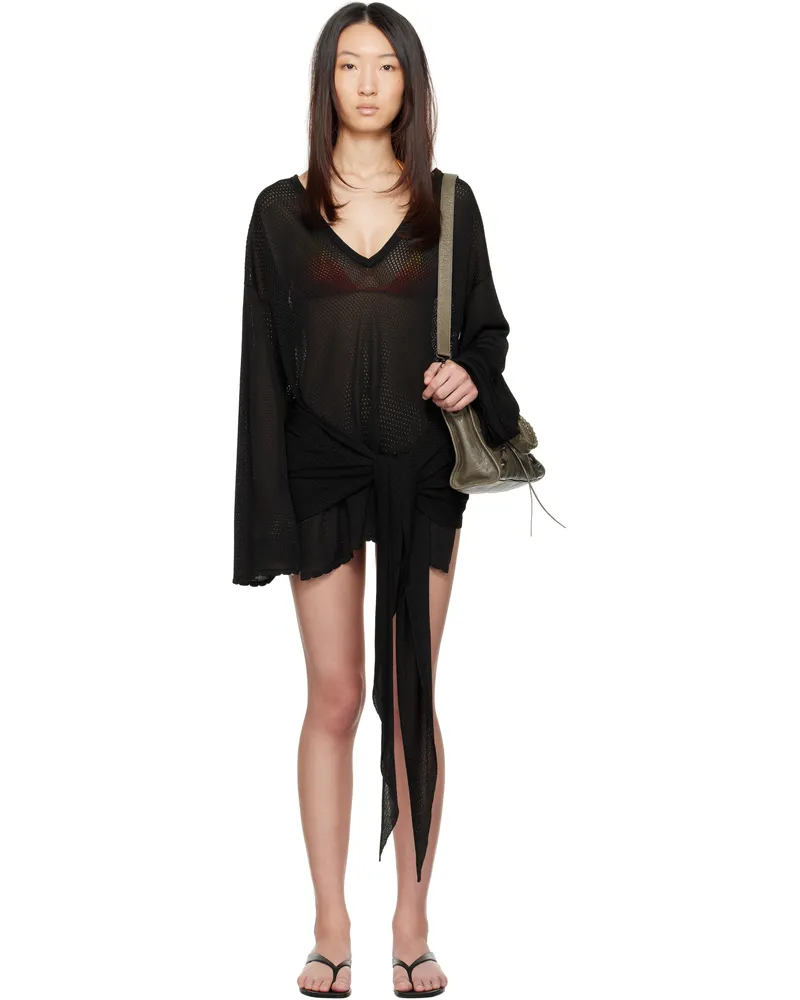 ATTICO Black Mini Abito Cover-up 100