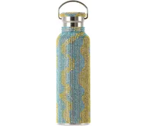 Blue & Yellow Checker Rhinestone Water Bottle