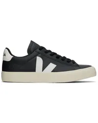 VEJA Black Campo Leather Sneakers Black_white