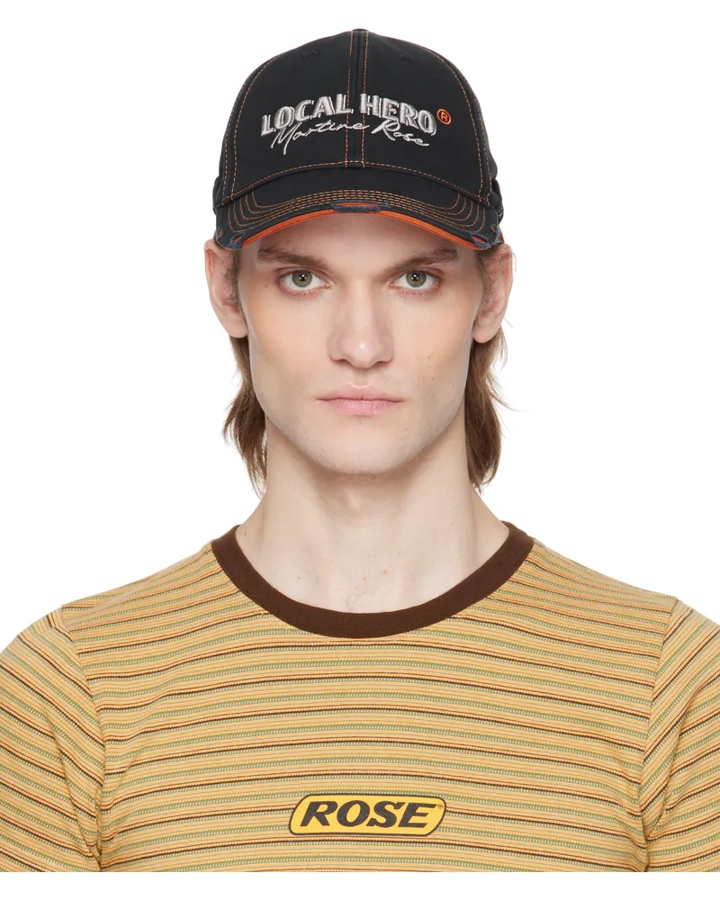 Martine Rose Black Roll Back Cap Black-orange