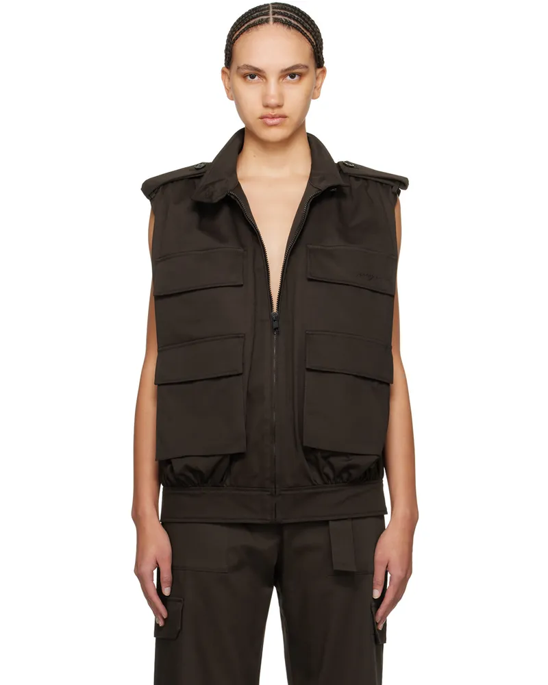 MSGM Brown Cargo Vest 30