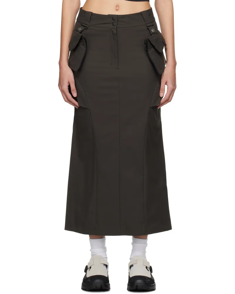 Hyein Seo Khaki Cargo Midi Skirt Khaki