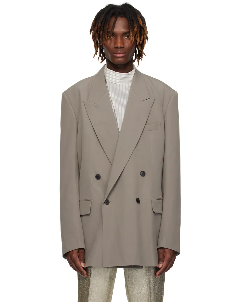 Dries van Noten Gray Oversized Blazer 801