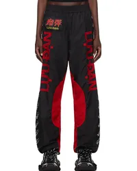 LU'U DAN Black & Red Shell Track Pants Black