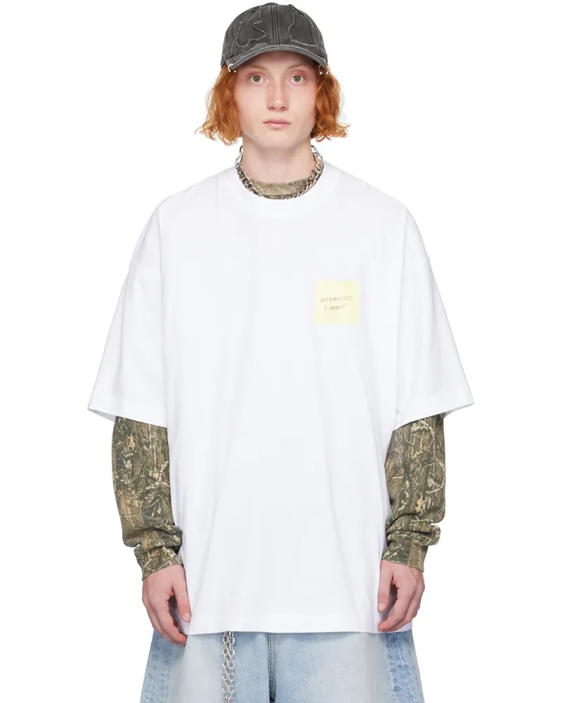 VETEMENTS White Sticker T-Shirt White