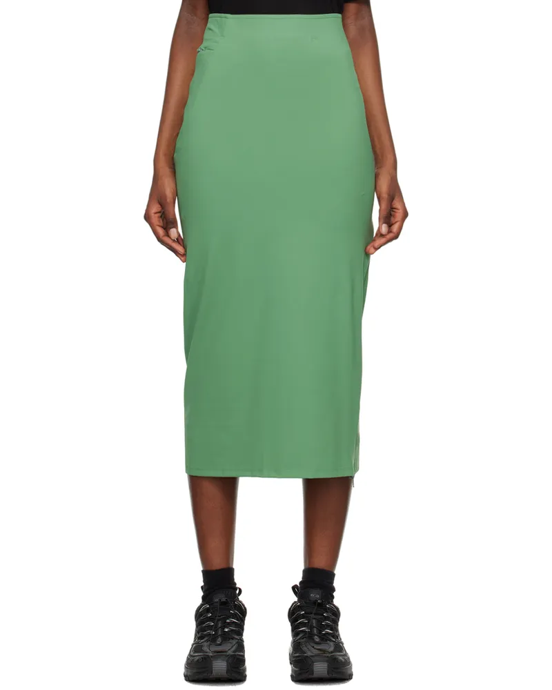 Post Archive Faction Green Zip Midi Skirt Green