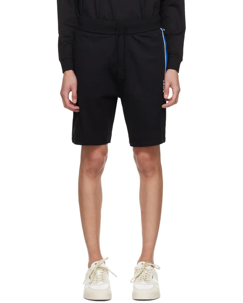 HUGO BOSS Black Striped Shorts 001-black