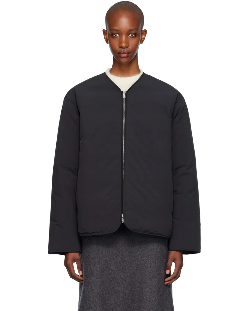 Jil Sander Black Y-Neck Down Jacket 001
