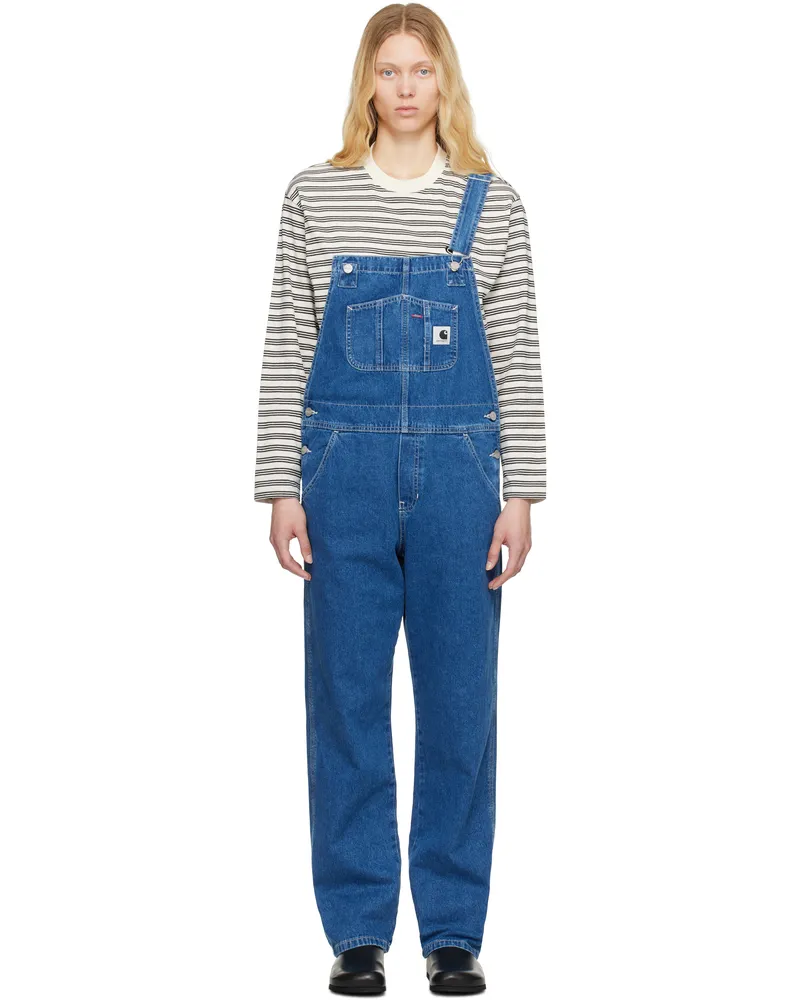 Carhartt WIP Blue Bib Straight Overalls Blue