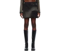 Black Silhouette Denim Miniskirt