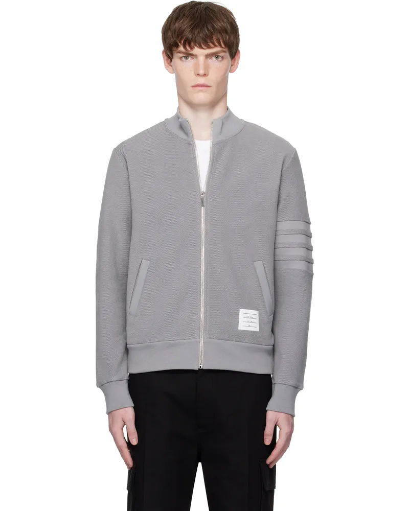 Thom Browne Gray Reverse Loopback 4-Bar Jacket 055lt