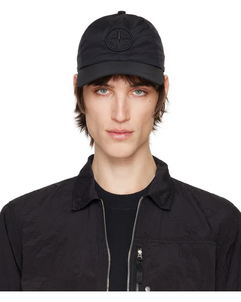 Stone Island Black Nylon Metal ECONYL Cap V0029