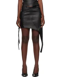 OTTOLINGER Black Asymmetric Denim Miniskirt Black