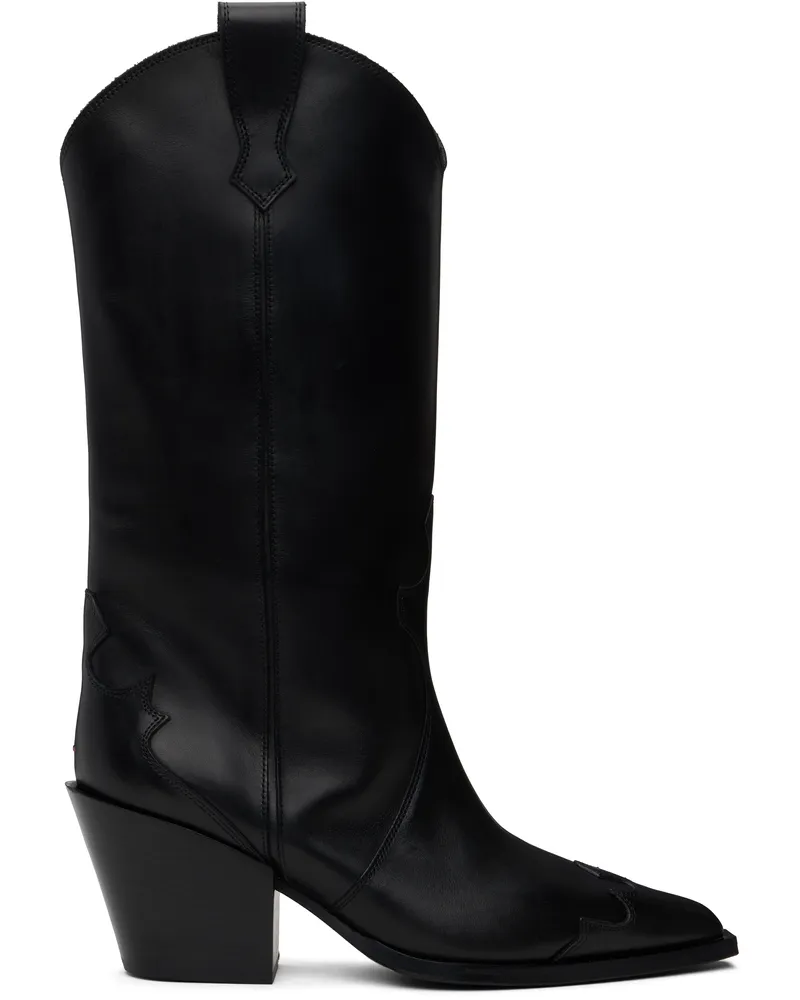 aeyde Black Ariel Leather Cowboy Boots Black