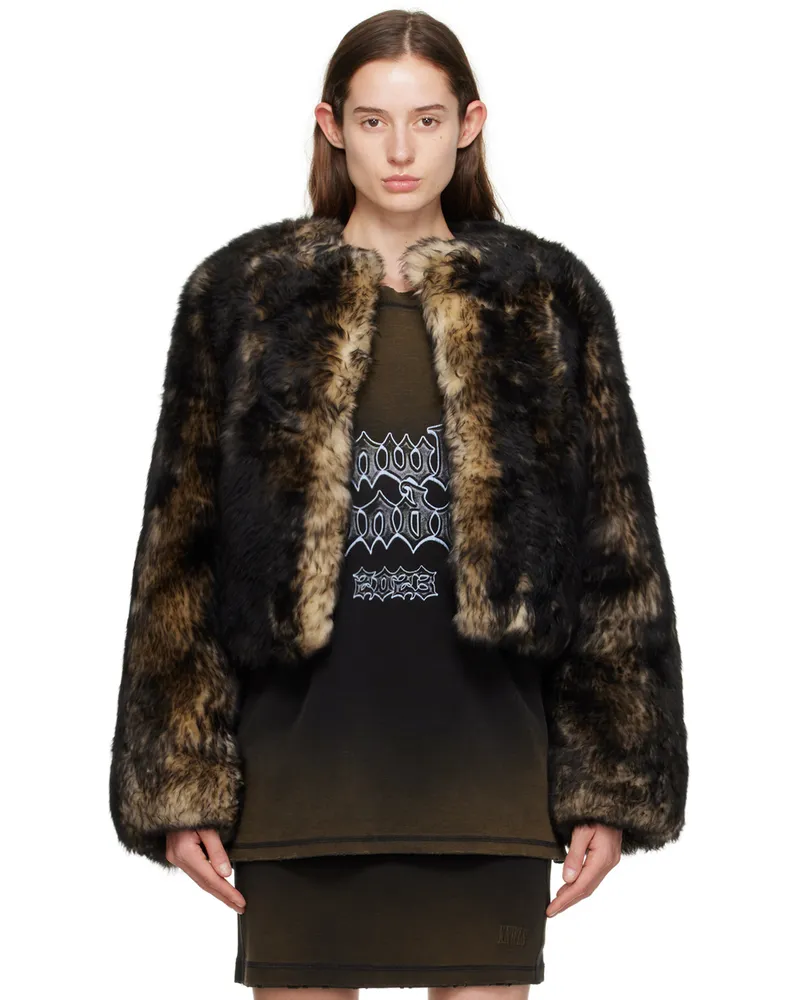 Charlotte Knowles Brown SS1 Shearling Jacket Stained