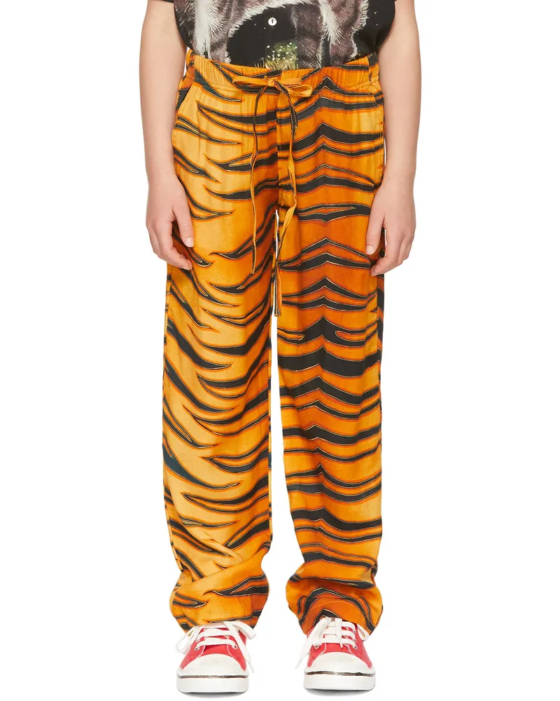 ENDLESS JOY SSENSE Exclusive Kids Black & Orange Harimau Pants Tiger