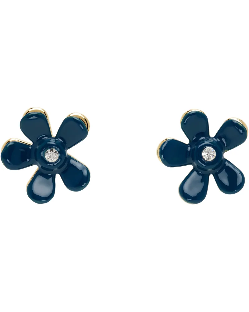 Marni Blue & Gold Flower Pop Earrings 00b61
