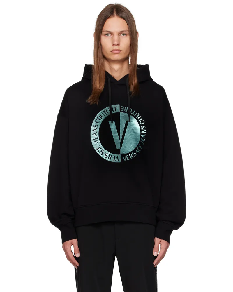 Versace Jeans Black V-Emblem Hoodie E899