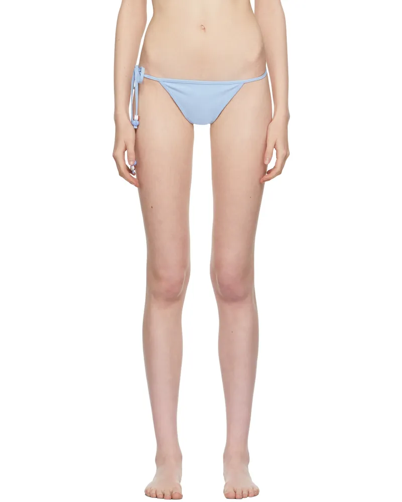 softandwet SSENSE Exclusive Blue Beaded Thong Bikini Bottoms Light