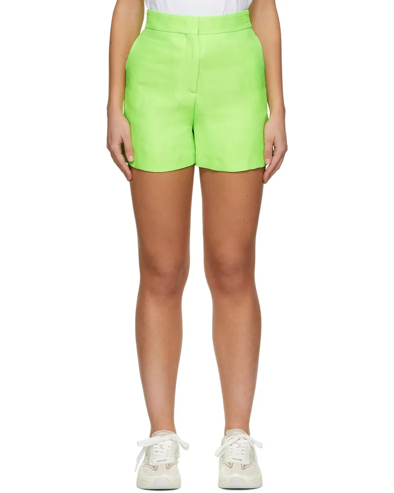 MSGM Green Viscose Shorts 35