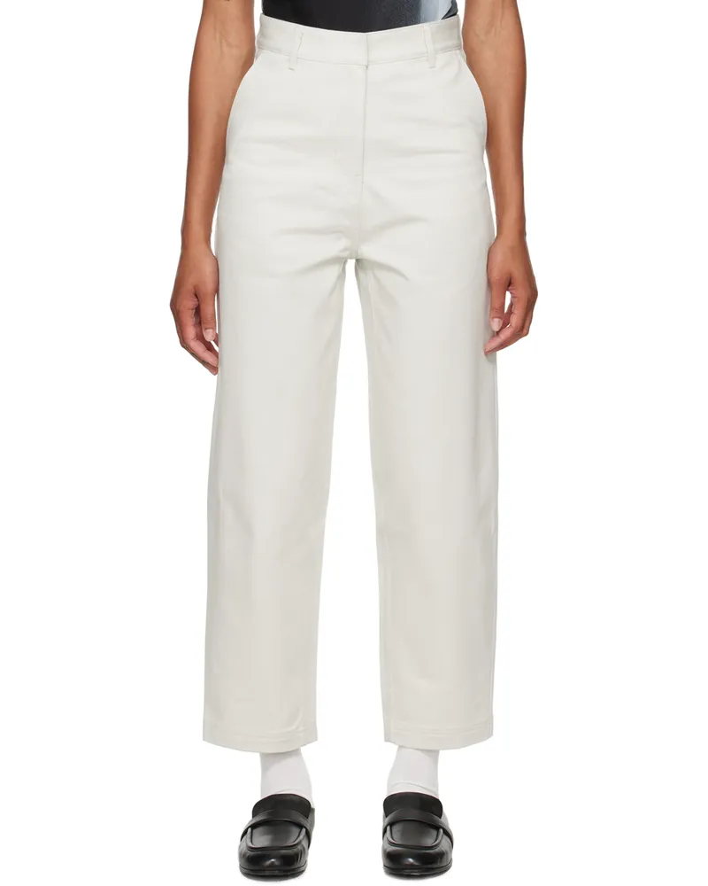 Adererror Off-White Significant Cropped Trousers Ivory
