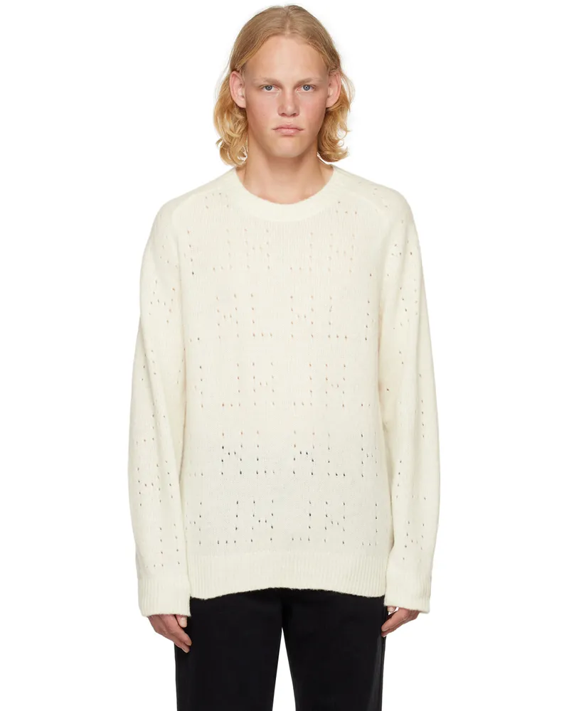 Helmut Lang White Crewneck Sweater Winter
