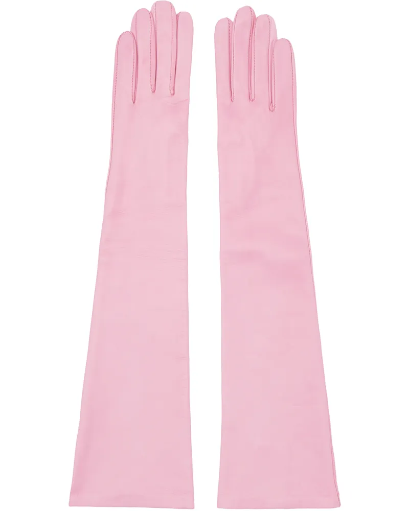 Dries van Noten Pink Soft Leather Gloves Lpink