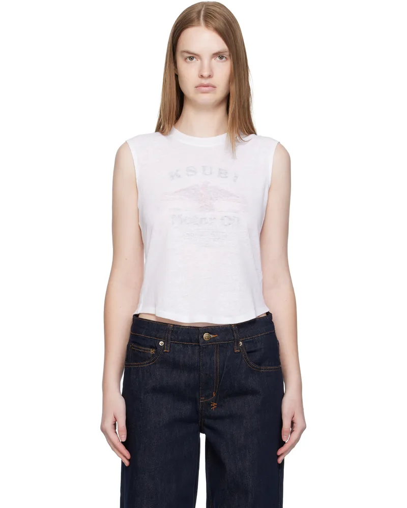 ksubi White Motor Oil Moss Tank Top White