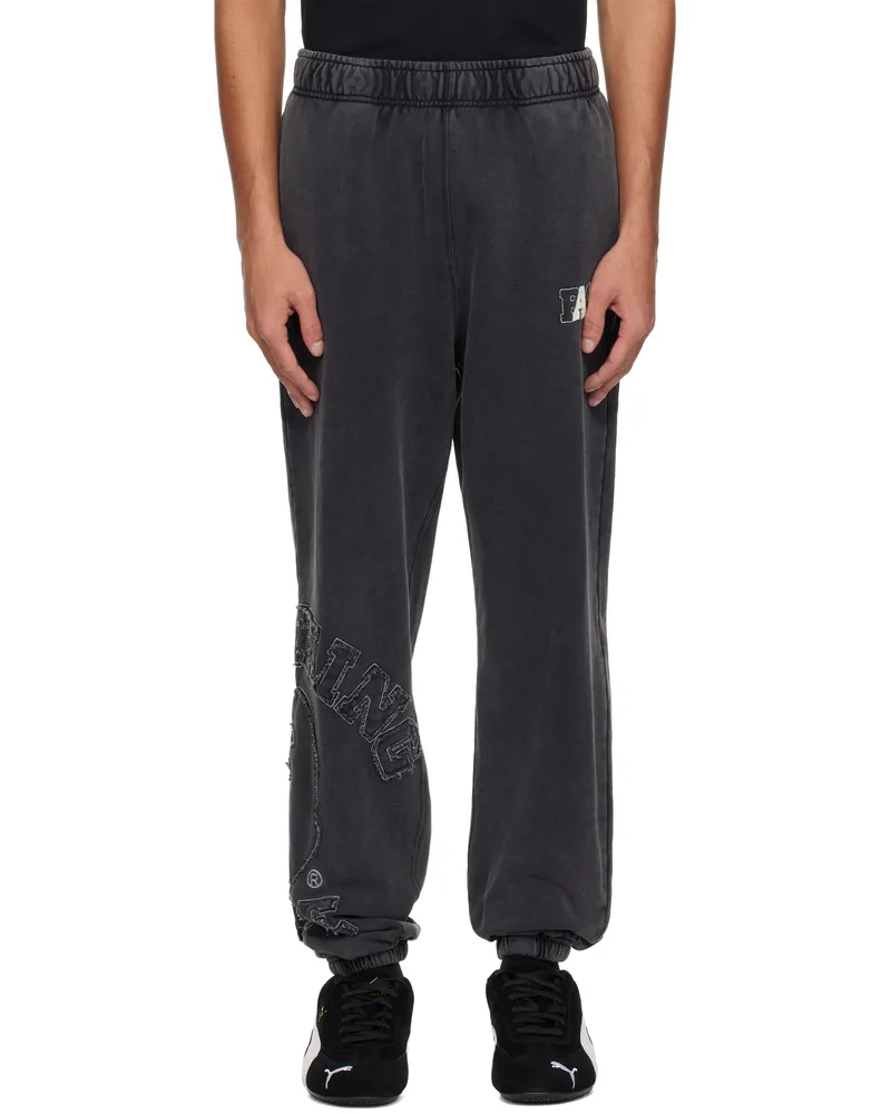 BAPE Black Washed Effect College Patch Sweatpants Black