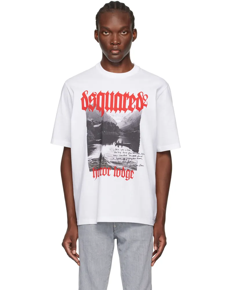Dsquared2 White Loose Fit T-Shirt 100